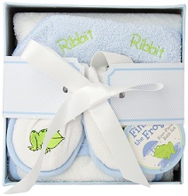 Baby Aspen 4-Piece Bathtime Gift Set - Finley the Frog