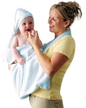 Clevamama Splash and Wrap Hooded Towel for Baby