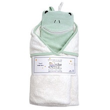 Organic Cotton Hooded Bath Towel & Wash CLoth, Frog 100% Organic Egyptian cotton from Under The Nile.