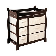 Badger Basket Baby Changing Table with Six Baskets in Espresso