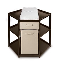 Badger Basket Corner Changing Table with Hamper, Espresso