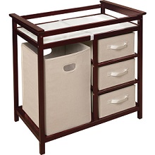 Badger Basket Cherry Changing Table with 3 Baskets and Hamper: Large storage basket: Baby 