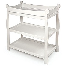 Badger Basket Sleigh Style Changing Table in White