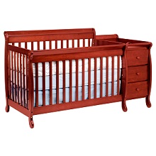 DaVinci Kalani Cherry Finish Crib and Changing Table Combo with Toddler Rail 