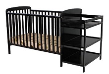 Dream On Me 2 in 1 Full Size Crib and Changing Table Combo in Black