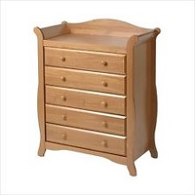 Stork Craft Aspen 5 Drawer Chest Oak Finish Baby Dresser