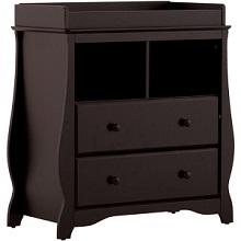 Storkcraft - Carrara 2 Drawer Changing Table, Black