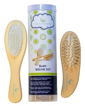 Baby Brush Set - 2 Eco-Friendly Wooden Brushes for Newborns and Toddlers  by Nursery Necessities