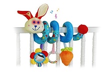 Wonder Toys Wrap Around Crib Car Seat Rail Toy with Music Flashing Lights, Sensory Stimulating Musical Crib Toys