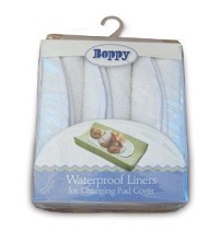 Boppy Waterproof Changing Pad Cover Liners 3-Pack white