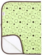 Kushies Deluxe Flannel Change Pad - Crazy Green Bubbles