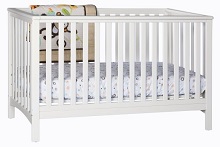 Stork Craft Hillcrest Fixed Side Convertible Crib with low height for short moms