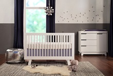 Cribs for Short Parents, babyletto Hudson 3-in-1 Convertibel Low Rise Crib with Toddler Rail, White