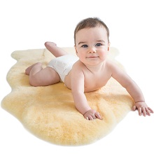 Woolino Lambskin Naptime and Play Rug for Baby, Crib, Bassinet, Changing Table
